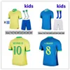 Kids Brasil Futbol Formaları Copa America Kupası Brazils Gömlek Vini Jr Richarlison Pele 2004 Vintage Neymar Camisa de Futebol Brasil Çocuk Kiti