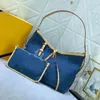 Nieuwe modeontwerper Bag Retro denim tas dames crossbody tas luxe handtas zwerver schoudertas blauwe denim crossbody tas m57790 m24564 reiszakken boodschappentassen