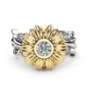 Clusterringe Vintage Gold Blume Hochzeit für Frauen ethnische weibliche Silberfarbe Engagement Ring Luxusschmuck Geschenk