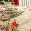 Table Cloth Christmas Tablecloth Bell Embroidery Lace Kitchen Rectangular Non Slip Decorative Cover Mat