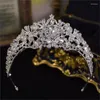 Haarclips Zilver kleur Kristal Rhinestone Butterfly Haarband Vrouwen Wedding Tiaras Accessoires Crown Hairwear Diadeem Para El Pelo Muje