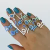 Cluster Rings Single Stone Colorful Enamel Band The Wire Women Finger Ring Open Adjusted Size4918339