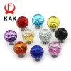 KAK 30 mm Crystal Glass Knobs Cabinet Handtag Färgglad Crystal Ball Copboard Draws Drabs Kitchen Furniture Handtag Hårdvara