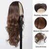 Perucas marrons de ombre longas para mulheres 26 polegadas de 26 polegadas parte ondulada Wavy Look