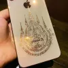 Tajski dziewięć ogonów czerwony lis Lotus Flower Gold Mask Buddha metalowy telefon komórkowy naklejka