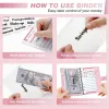 A6 PU Leather Marble Notebook Binder Budget Planner Money Organizer for Cash Savings with 6 Zipper Envelope Pockets & Stickers