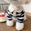 Hondenkleding Hondenkleding Hondenkleding Schnauzer Teddy York Shire Polo Shirt Summer Jurk gestreepte T-shirt Dog Come Soft Pullover Suit voor Dog Puppy 230923 L46