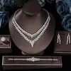 Collier Boucles d'oreilles Ensemble 2024 Libye Luxury Zirconi le mariage Bijoux de mode UAE Glamorous Crystal Design CZ Accessoires de style élégant 4