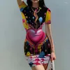 Robes décontractées d'été 3D robe graphique imprimée colorée