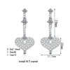 Boucles d'oreilles Stud JECICCON 925 STERLING SIRGE FULL MISSANITE POUR LES FEMMES LOVE COEUR CHEMPAGNE GOL