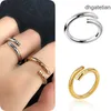 Classic Nail Designer Love Fashion Unisex Cuff Couple Bangle Gold Ring Jewelry Valentines Day Gift