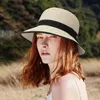 Wide Brim Hats Bucket Hats GEMVIE 2022 New Sun Hats for Women Fashion Small Brim Cloche Straw Hat Paper Summer Hat for Women Panama Hat Sombreros De Mujer Y240409