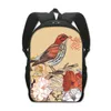 School Bags Floral Birds Print Backpack Women Men Cute Hummingbird Parrot For Kids Bookbag Laptop Daypack Travel Rucksacks Gift