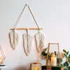 Arazzi foglie creative intrecciate a mano Arazzo in stile nordico muro appeso macrame decorazione per la casa boho camera da letto decorazione soggiorno 2024