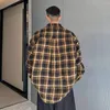 Camicie casual maschile marchio marca alla moda oversize a maniche lunghe in tessuto a pieghe a pieghe per pieghe per pieghe per pieghette streetwear Hip Hop Shirt Cardigan