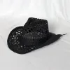 Cappello da cowboy Hollow Paglie Cappello da donna Summer Sun Protection Cap Man Woman Beach Shade Cappelli rotola brima bride