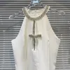 Lässige Kleider Lady sexy Strass -Perlen -Halfterkleid für Frauen Party 2024 Sommer anmutiger Kragenkante Solid Farbe Schwarze Frau