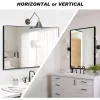 Miroir de salle de bain 30x40 pouces grand cadre noir miroir mural rectangulaire avec un angle droit miroir miroirs de bain