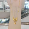 New Escape Princess Necklace, Female Bow, Love Gold Plated, Colorless, Elegant, Internet Red, Collar Chain, Titanium Steel