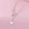 Pendant Necklaces Fashionable and Stylish Stethoscope Necklace Lariat Heart shaped Pendant Silver Nurse Medical NecklaceQ