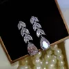Dangle Earrings Women Drop Earring Wedding Band Jewelry Leave&Water Shape Fashion Bridal Accessories Wholesale