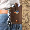 Vintage lederen taille zak mobiele telefoon lus holster heren riemtas telefoon zakje portemonnee telefoonhoesje voor iPhone samsung huawei generaal