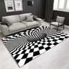 Tapijten 3D-geprinte vloermat stereoscopisch draaikolk tapijt Niet-slipruimte Tapijt abstracte geometrische huis woonkamer slaapkamer deur