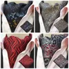 Män formella affärer Paisley Flowers Cravat Ascot Slitte Hanky ​​Pocket Square Set BWTHZ050409