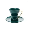 Kupalar basitlik altın strok seramik kahve fincan disk nordic düz renk tatlı süt kupa ofis seramikleri çay ev içecek eşyaları