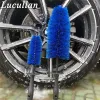 Lucullan Blue Detailing Brushes Ultra Soft Hair Rim Tire Brake Dust Cleaner Easily Reaches Nook and Crannies