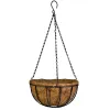 Hanging Basket Planter Metal with Coconut Coir Liner Wire Flower Holder Porch Pots Hanger - 10-inch
