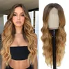 Parrucche in pizzo lungo evidenziazione brasiliana parrucca umana ombre color riccia profonda miele anteriore bionda hd onda hd hd wigssyyntetic goccia dhmwz