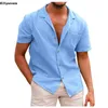 Chemises décontractées pour hommes à manches courtes bouffées de voyage de voyage