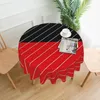 Table Cloth Two Tone Round Tablecloth Red And Black Striped Outdoor Retro Living Room Dining Design Cover