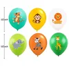 10pcs 12inch Animal Latex ballons Jungle Safari Party Supplies Birthday Party Decorations For Kids Baby Shower Air Boule Hélium
