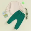 Clothing Sets Molgkyo Toddler Baby Boy Valentines Day Outfit Long Sleeve Letter Print Sweatshirt Tops Pants Set 2Pcs Infant Spring Clothes