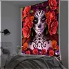 Muur kunst slaapkamer woonkamer schedel tapijtmeisje meisje doodsschip home decor cadeaus