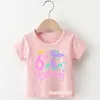 T-shirt per ragazze kawaii carina sirena numero di compleanno stampa 1 2 3 4 5 6 7 8 9 per bambini abbigliamento da regalo di compleanno maglietta carina