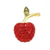 Pinnen broches yysunny mode rode zirkonen appel voor vrouwen klassieke fruit cor pin vrouwelijke broche kleding accessoires sieraden cadeau druppel d dh7xg