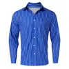 Chemises décontractées pour hommes Stripes d'automne chemise imprimé à la mode