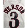 Men Kids Basketball 3 Allen Iverson Jerseys Blue Red White Black ALL ED Gifts for Fans Sport Shirts Jerseyss Youth Boys Summer