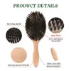 Boomslife Bristle Hair Bristle Brush Femmes Femmes pour cheveux Brusaurs en bois Détecteur Détrangle Brusque Brusque Coiffure Coup Barber Accessoires 240408