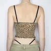 Tanks pour femmes Camis Rockmore Leopard Print Mesh Camis Streetwear Y2K Vintage en dentelle Bow avec des cultures sans dos sans arrière sexy haut de gamme Fiche Mini Tank Top 2024 J240409