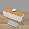 Cable Storage Box Power Strip Wire Rectangular Case Dustproof Charger Socket Organizer Network Line Storage Bin Desk Management