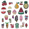 Self adhesive sewn free embroidery Vegetable and fruit catering pattern fabric patch DIY decorative clothing accessory patch