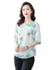 Damesblouses dunne vrouwen lente zomer shirts dame mode casual korte mouw o-neck collar printen blusas tops