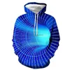 Nouveau sweat à capuche 3D à succès pour hommes dans un vortex de taille européenne imprimé à manches longues pour les vêtements de sport