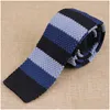Nekbanden liiway 5 cm sknniy voor heren gebreide platte hoofd gestreepte tie slanke nekten bruiloft formele cravat aangepaste logo drop levering dhrqi