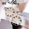 Boucles d'oreilles en peluche BE 8 Arrivée Déclaration de mode Big Round Shape CZ Drop For Women Jewelry E608