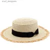 Breda randen hattar hink hattar 2020 Ny försäljning platt hög sol hatt sommar vår kvinnor reser kepsar bandage strand barn trål hatt andas flickor hatt y240409